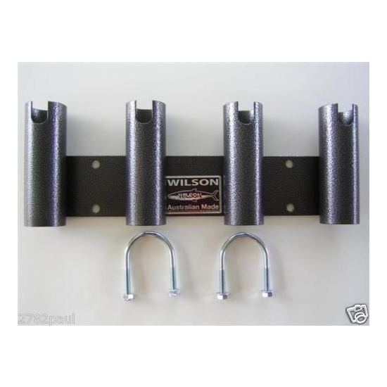 Rod Holders And Rod Rests Wilson Bull Bar Rod Holder Black Hammertone Aluminium 4 Hole 3 Rod Holders And Rod Rests Wilson Bull Bar Rod Holder Black Hammertone Aluminium 4 Hole - Image 3